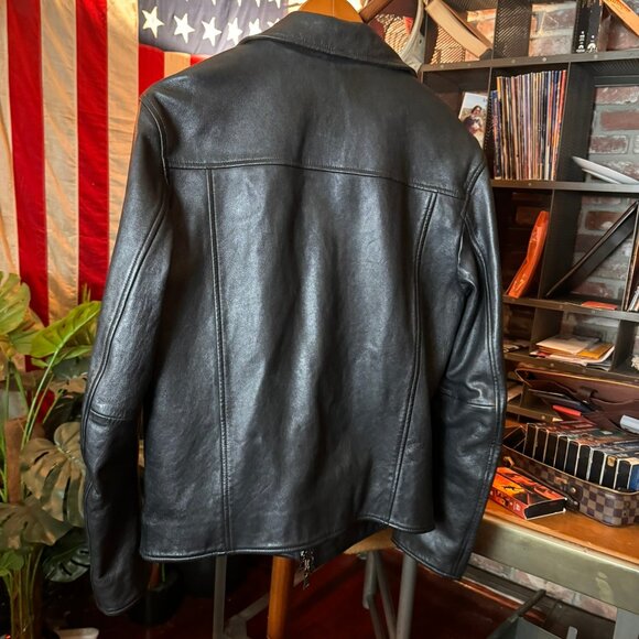 $1998 JOHN VARVATOS 2006-era Black Leather Jacket (size 48) - Picture 12 of 14